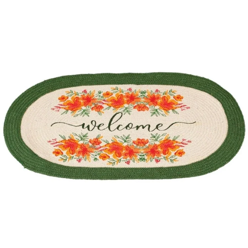 Large Oval Braided Runner Floor Rug (21